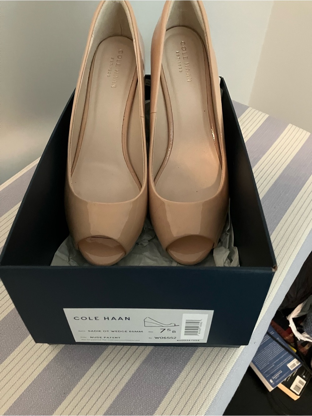Cole Haan patent wedge shoe